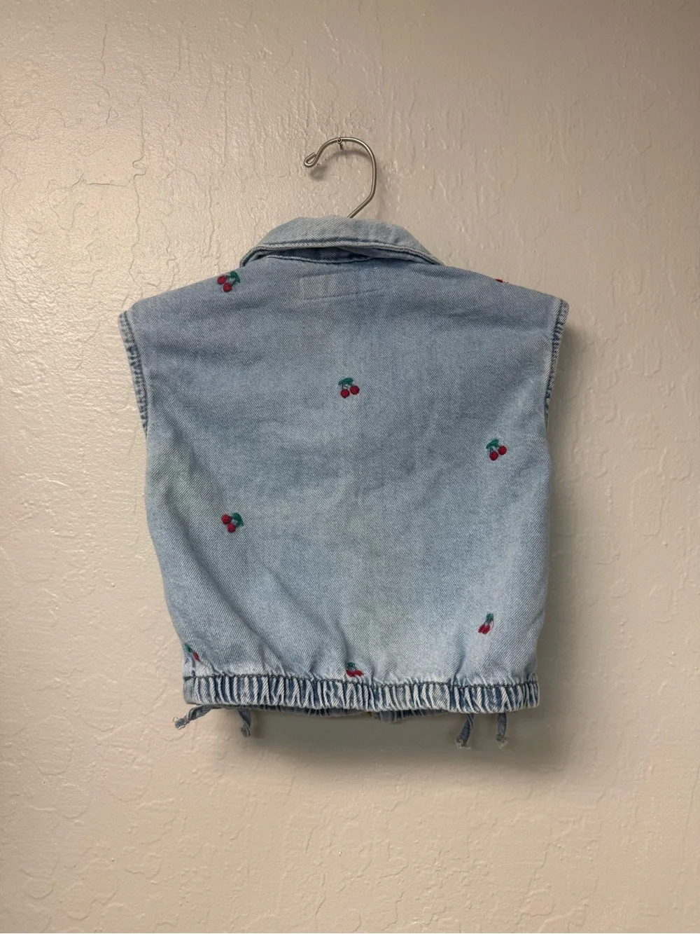 $20 ADD ON zara cherry denim top button down 5Y rylee + cru mini boden h&m